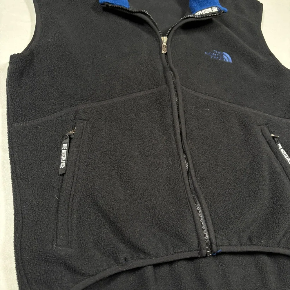 Vtg The North Face Denali Fleece Vest Mens M Black Blue Polartec Made in USA 90s
